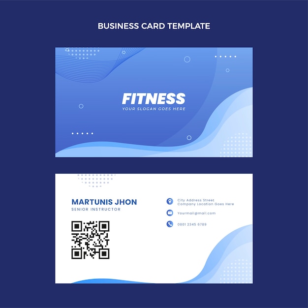 Vector gradient fitness horizontal business card