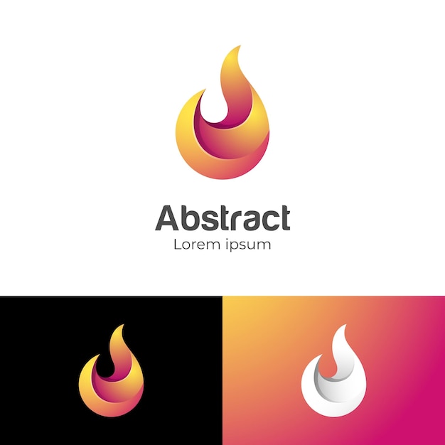 Gradient flame vector fire energy or flames logo elements vector icon design for your company or brand identity