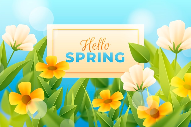 Gradient floral spring background