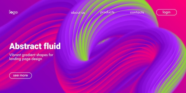 Gradient fluid banner with abstract flow shape