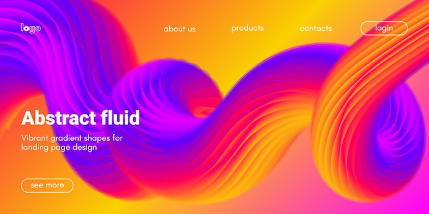 Gradient fluid banner with abstract flow shape