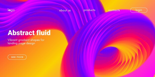 Gradient fluid banner with abstract flow shape