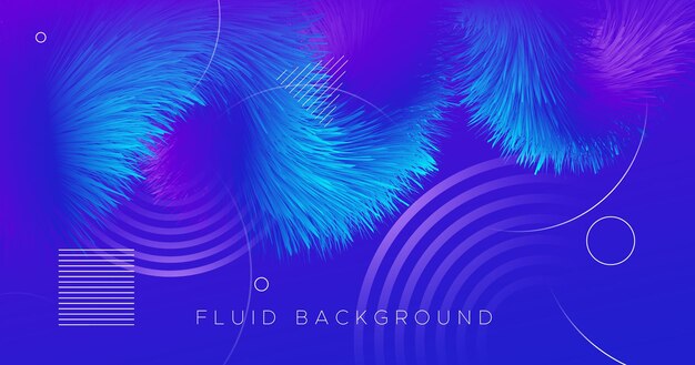 Gradient fluid shape abstract template for futuristic neon bann