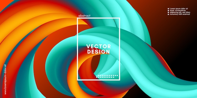 Gradient fluid shape abstract template for futuristic neon banner