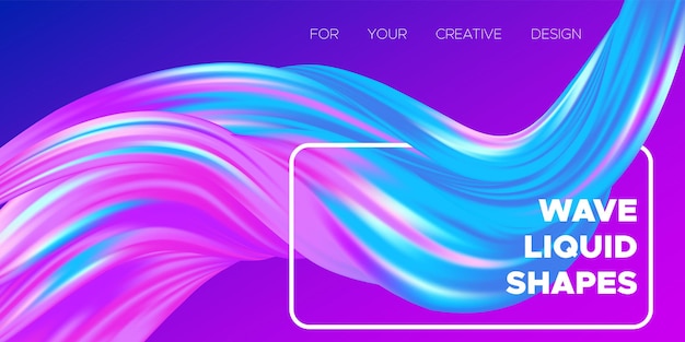 Vector gradient fluid shapes abstract modern background design