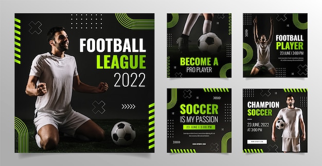 gradient football game instagram posts