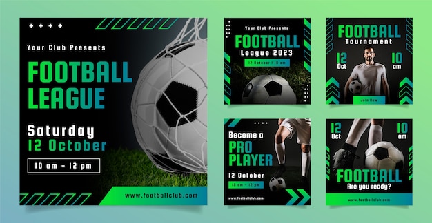 gradient football  game instagram posts