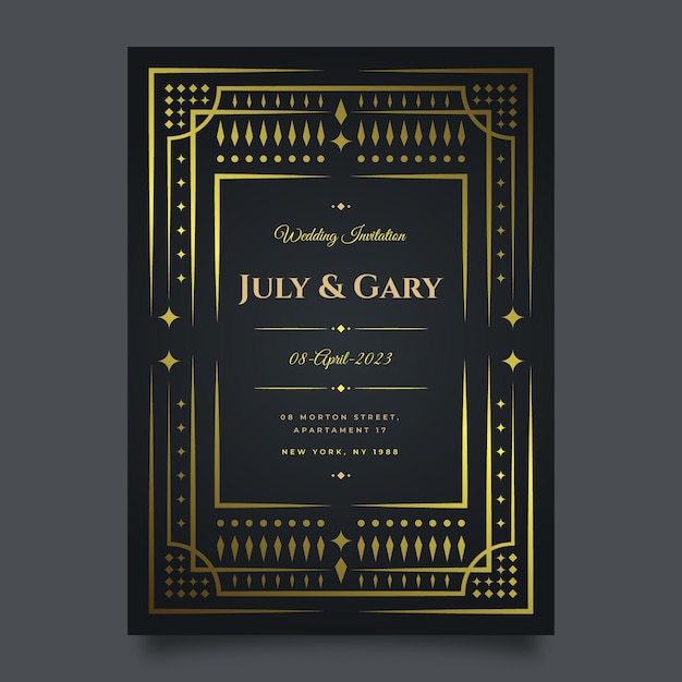 gradient formal wedding invitations
