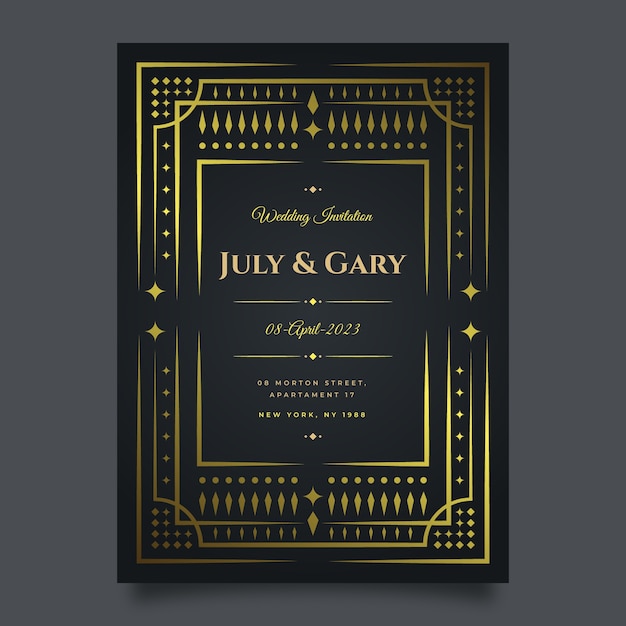 Vector gradient formal wedding invitations