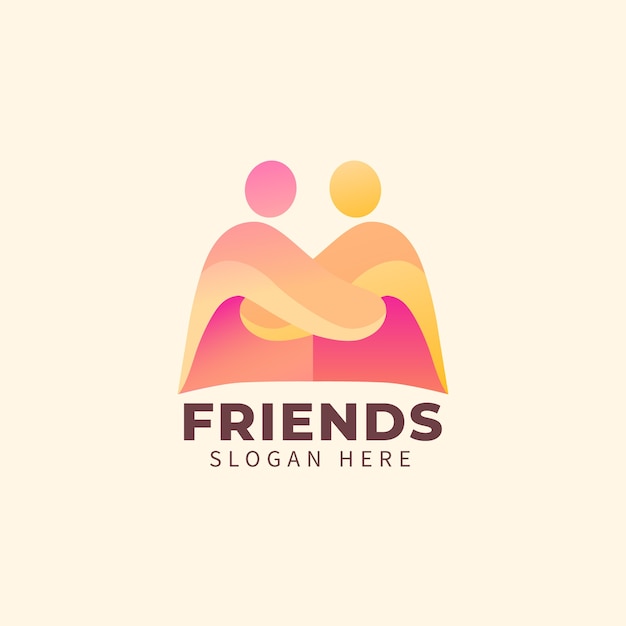 Vector gradient friends logo design