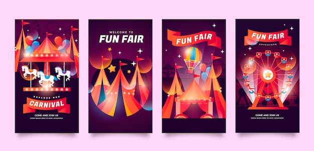 Vector gradient fun fair entertainment instagram stories