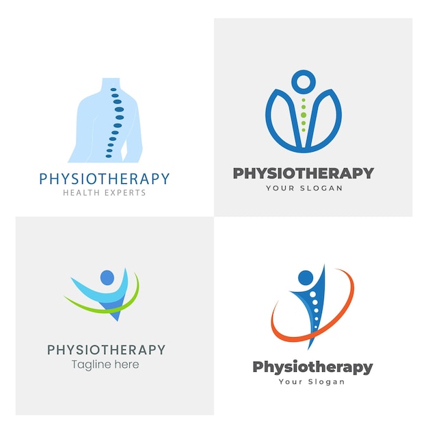 Gradiënt fysiotherapie logo collectie set