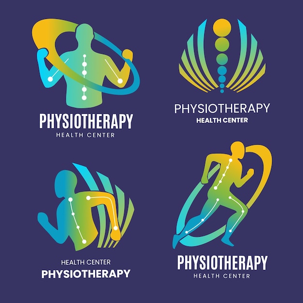 Gradiënt fysiotherapie logo set