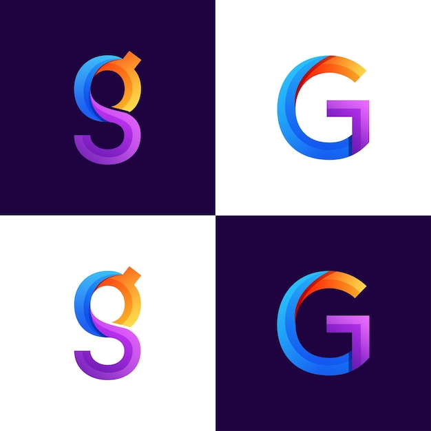 Gradient g letter logo template