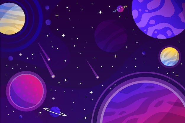 Vector gradient galaxy background