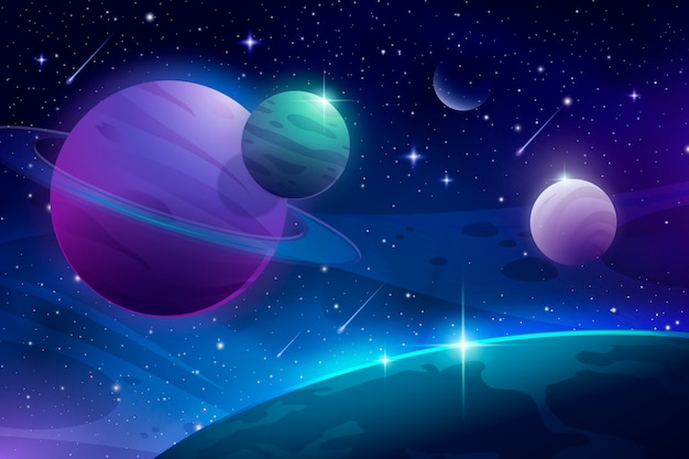 Vector gradient galaxy background