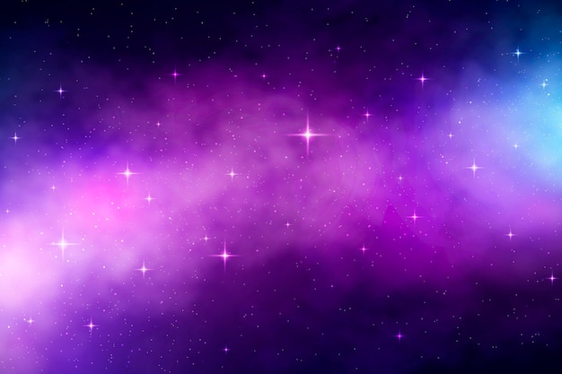 Vector gradient galaxy with stars background