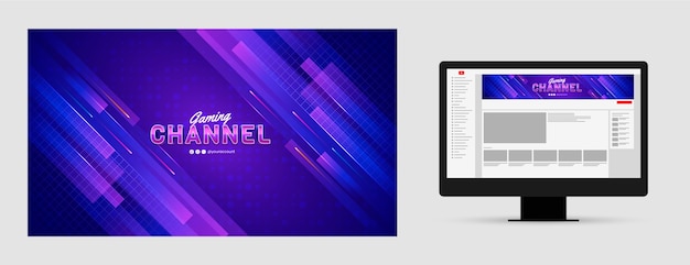 Vector gradient gaming youtube channel art
