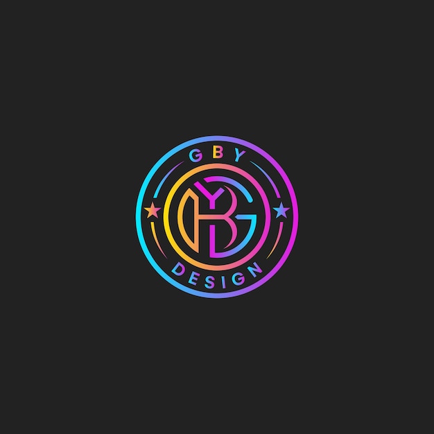 Vettore modello di progettazione del logo gradient gby