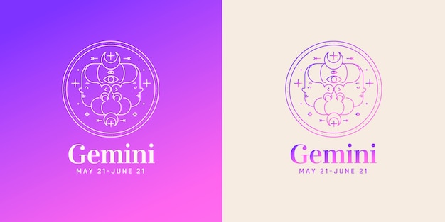 Vector gradient gemini logo template