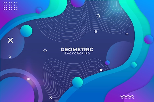 グラデーションの幾何学的な背景青と紫