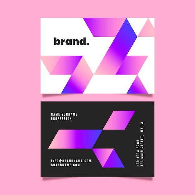 Vector gradient geometric business card