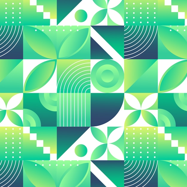 Vector gradient geometric mosaic pattern design