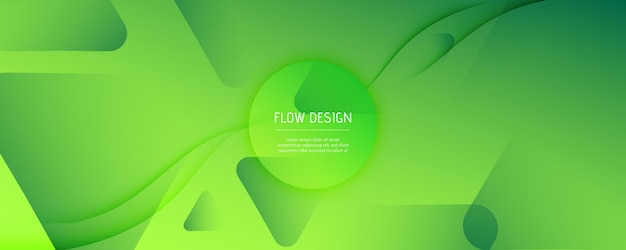 Gradient geometric poster design wave web page template