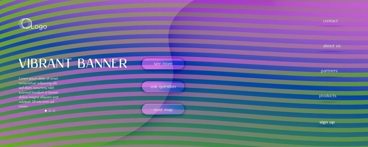 Vector gradient geometric poster design wave web page template
