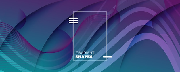 Gradient geometric poster dynamic lines and abstract shapes