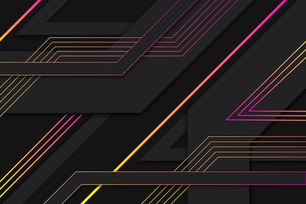 Gradient geometric shapes on dark background