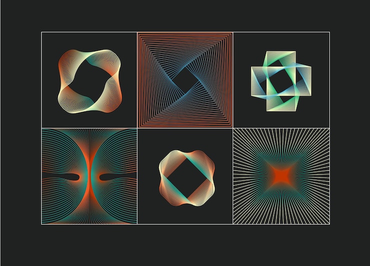 Vector gradient geometric shapes
