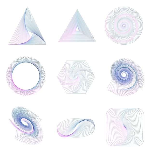 Gradient geometric whirl pattern