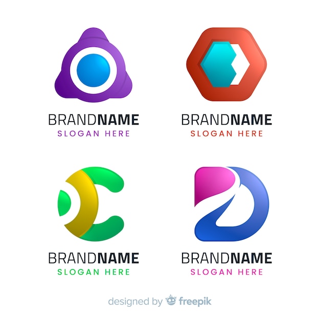 Gradient geometrische technologische logotype collectie