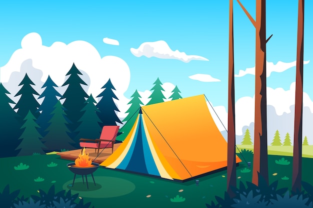 Gradient glamping illustration