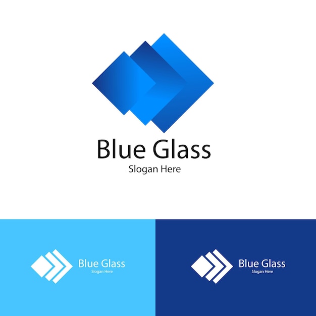 Vector gradient glass logo template set vector