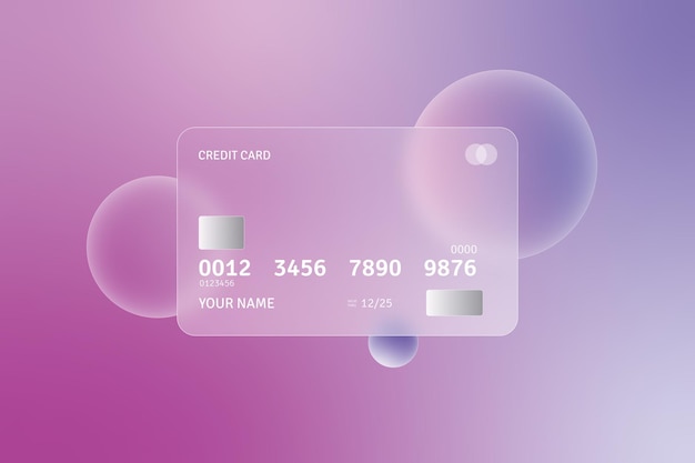 Gradient glassmorphism effect credit card