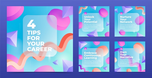 gradient glassmorphism effect instagram posts collection