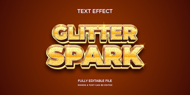 Vector gradient glitter spark text effect