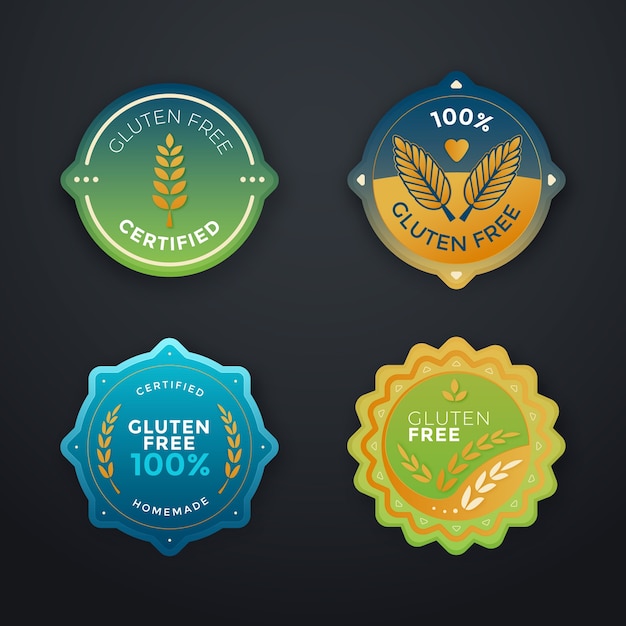 Gradient  gluten free label set