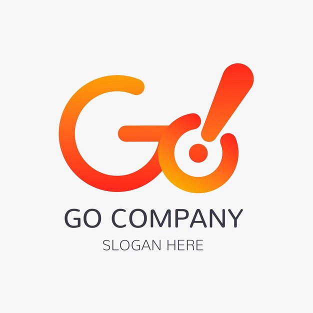 Vector gradient go logo template with slogan space