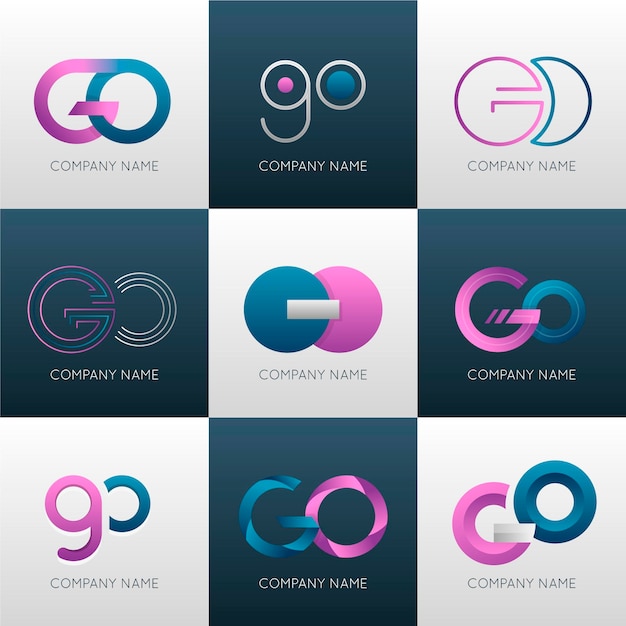 Vector gradient go logo template