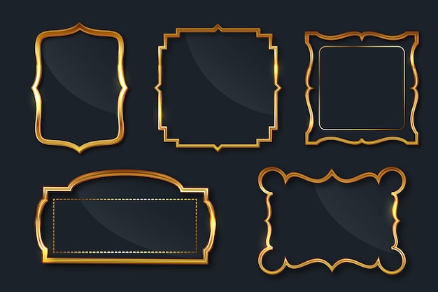 Vector gradient golden badges collection