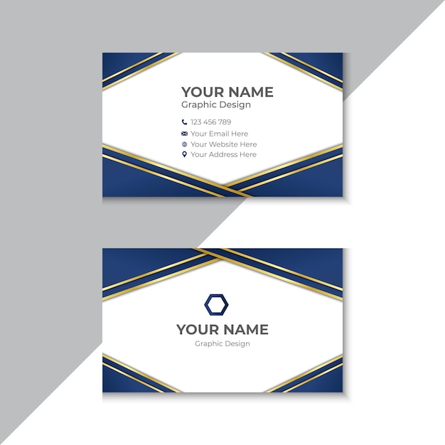 Gradient golden and blue luxury business card template