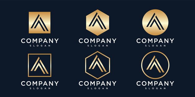 gradient golden letteR a logo collection