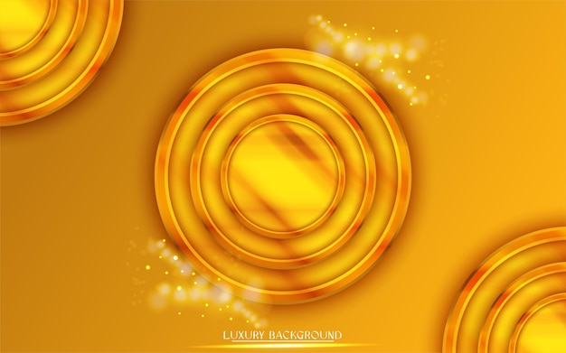 Vector gradient golden luxury background with circle frame