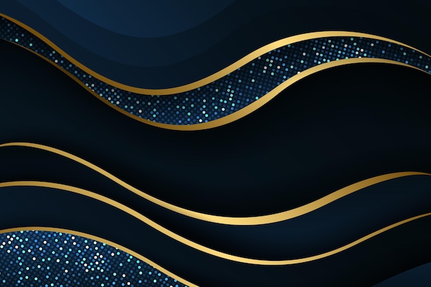 Vector gradient golden luxury background with lines