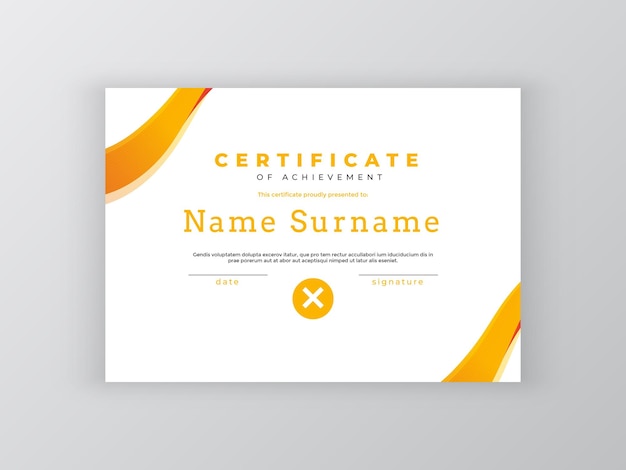 Gradient golden luxury certificate template