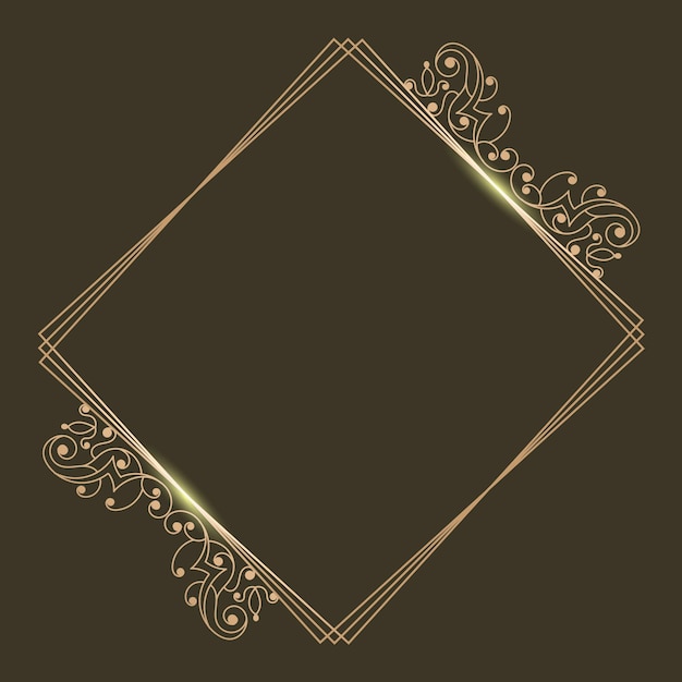 Gradient golden luxury frame template