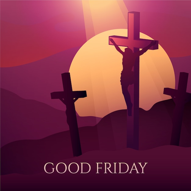 Vector gradient good friday illustration for easter celebration